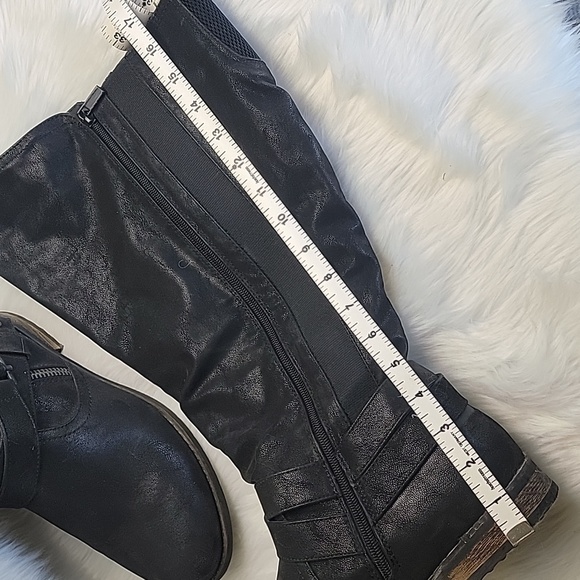 TORRID Black Faux Leather Moto Biker Equestrian Riding Knee High Zip Boots 10W - Picture 11 of 11